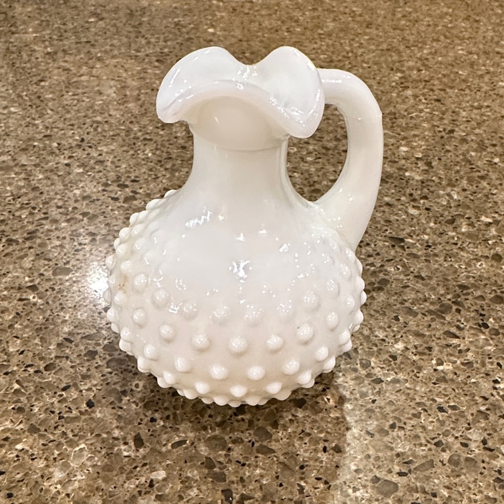 Avon Moonwind White Hobnail Glass Bottle